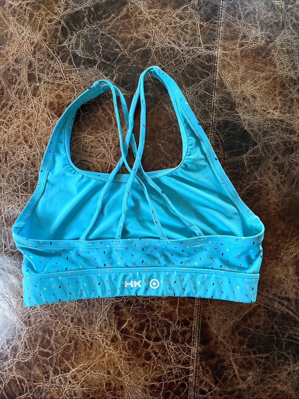 Humankind Teal Confetti Racerback Swim Top - Picture 2 of 2